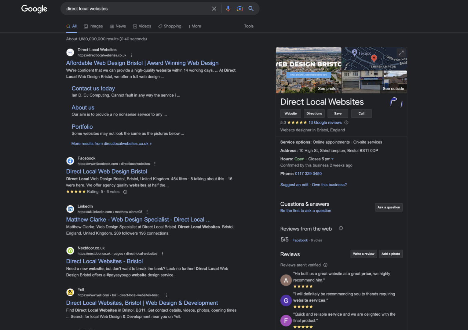 What is a Goggle My Business Page