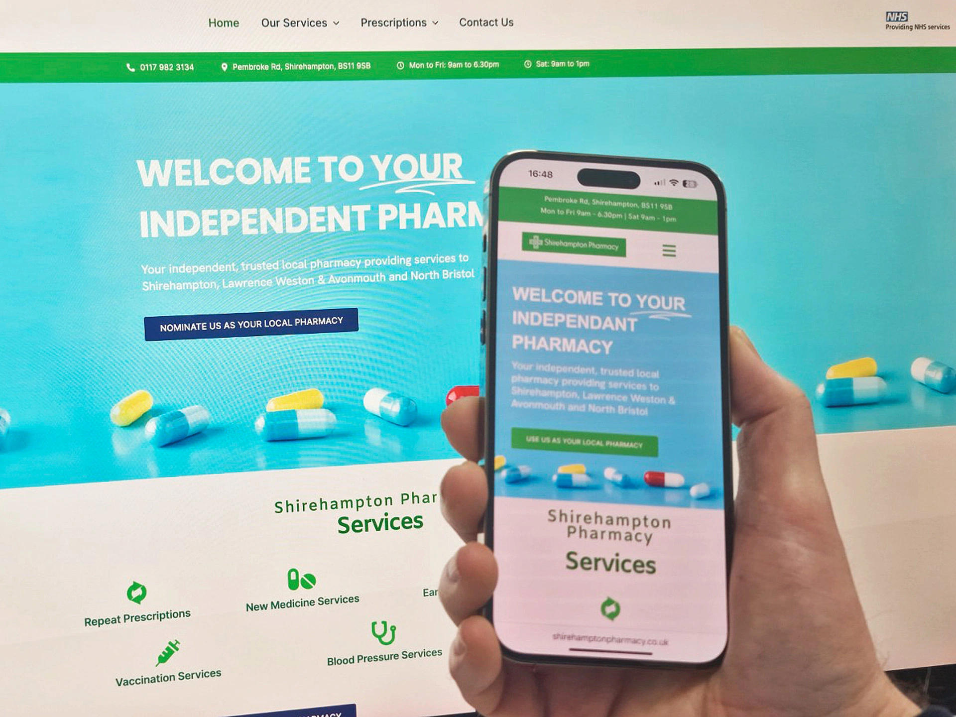 web design Bristol - shirehampton pharmacy