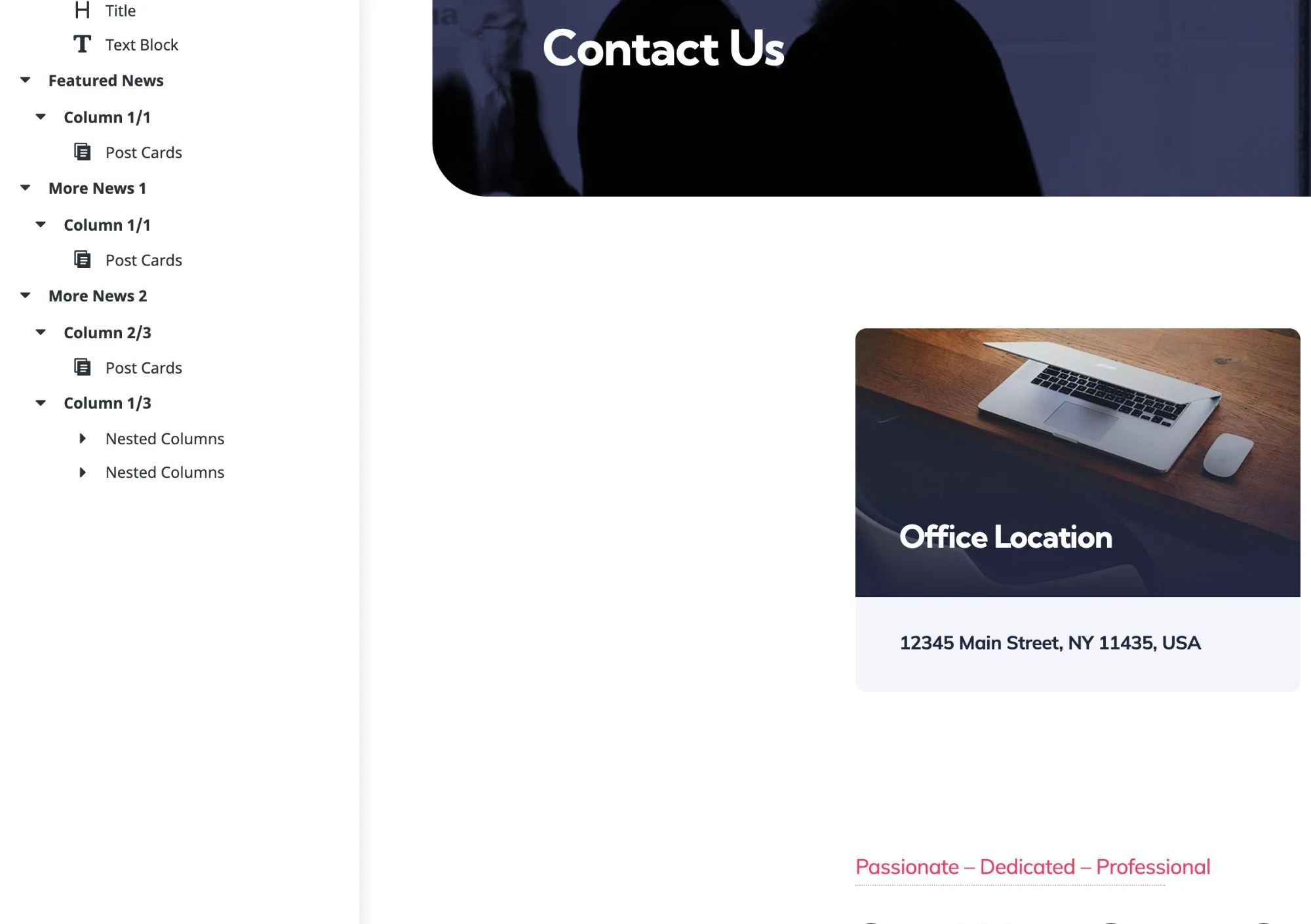 Live Visual Builder: Design pages in real-time with granular control over layout