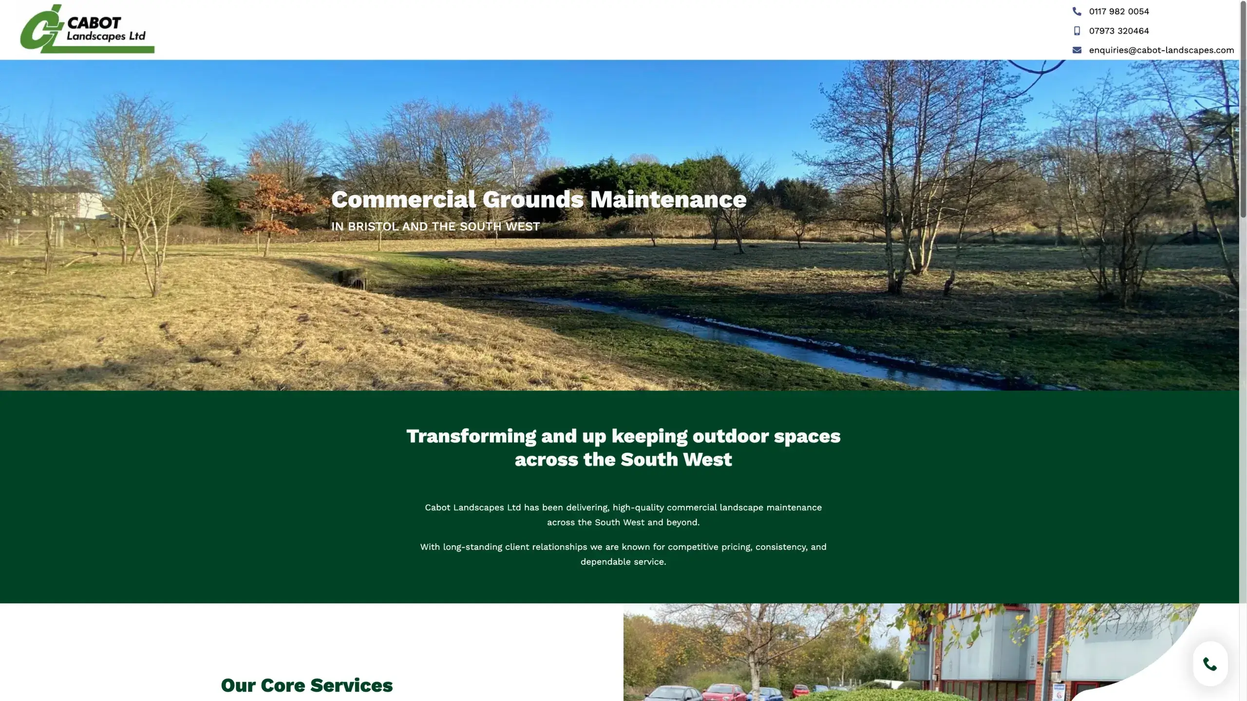 Cabot Landscapes - Website Project