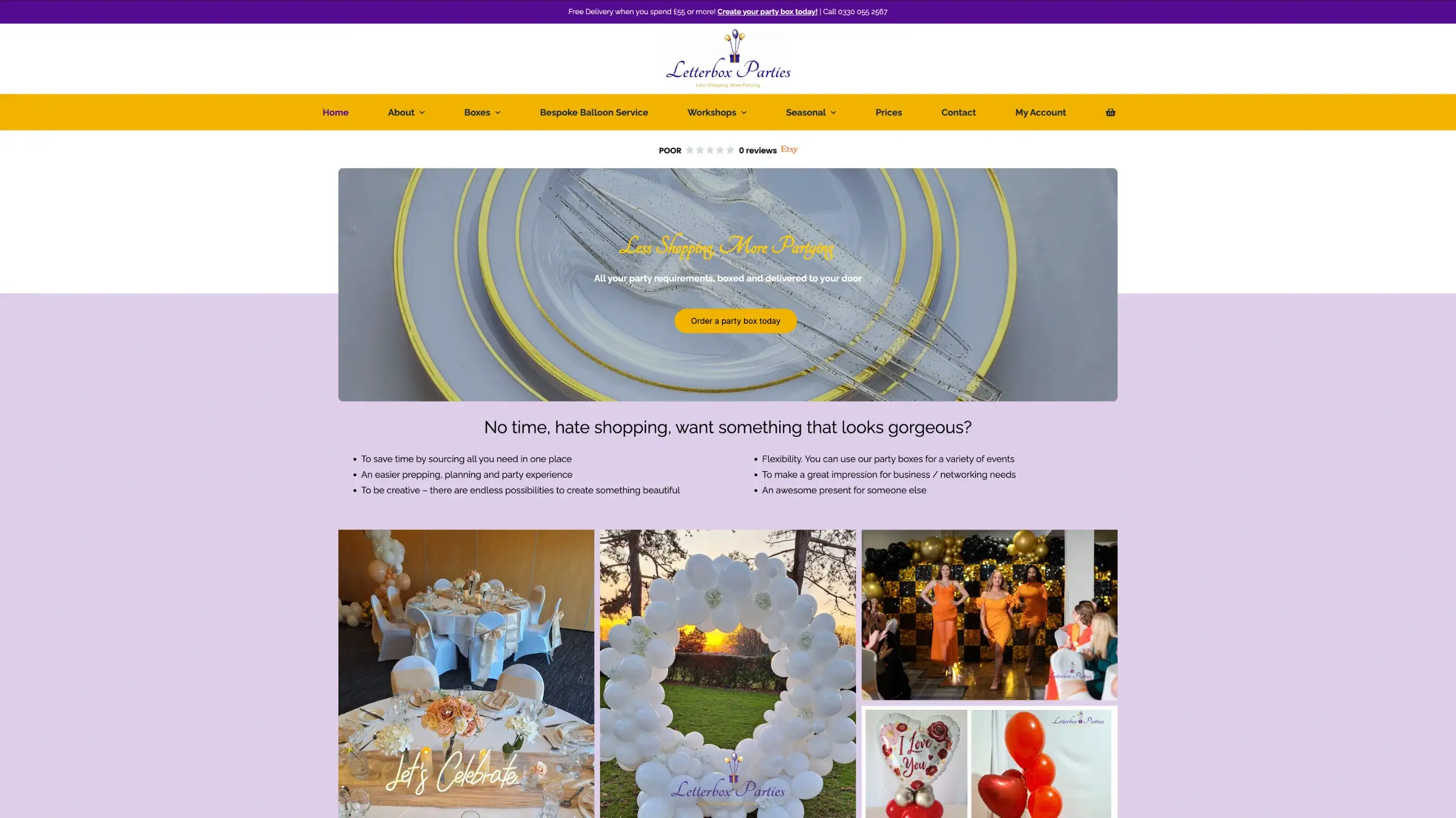 Letterbox Parties - E-Commerce Website Project