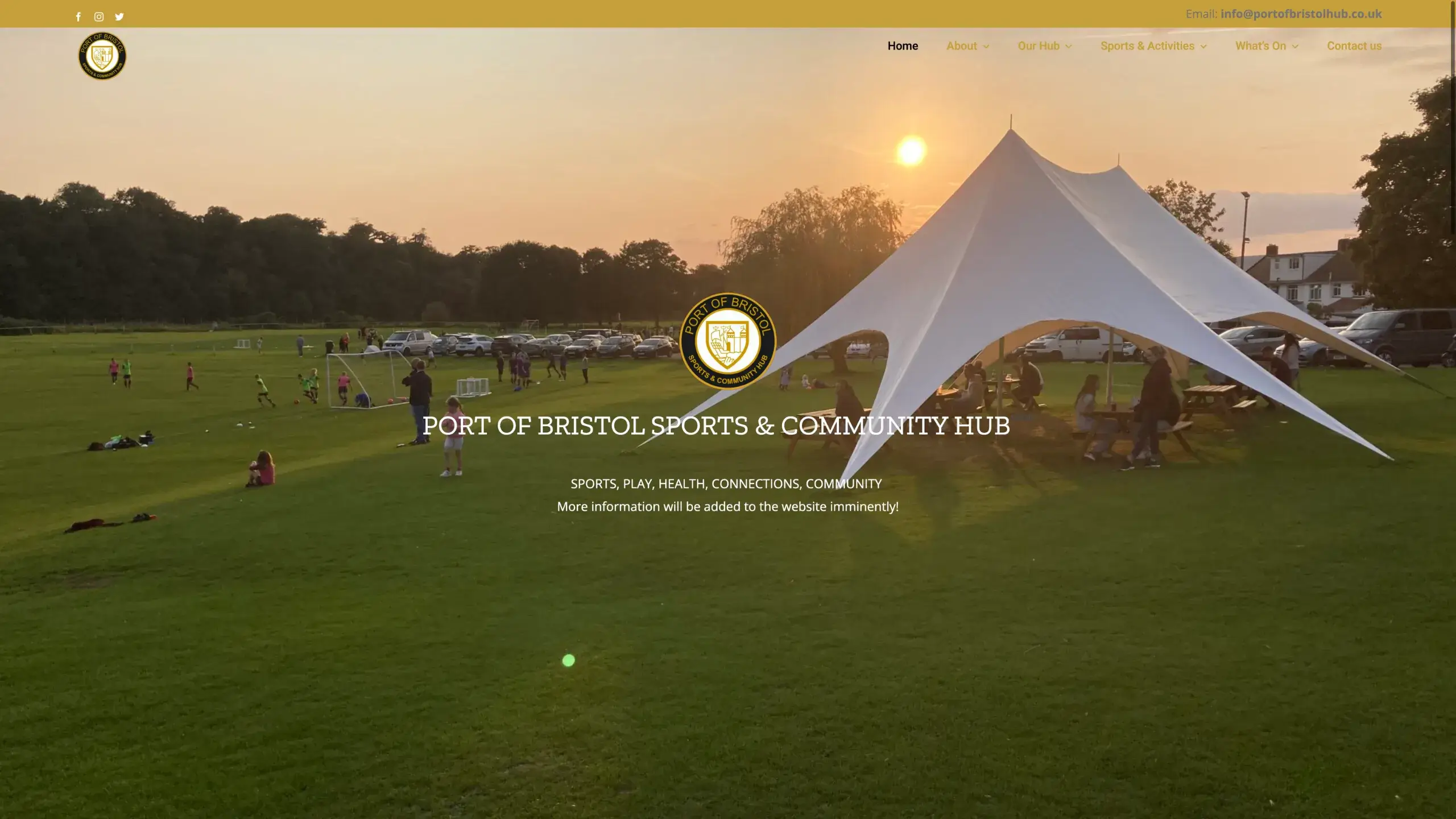 Port of Bristol Sports and Community Hub - Website Project